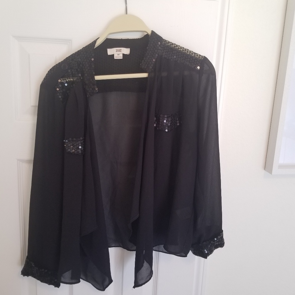 Black Sequined Cardigan